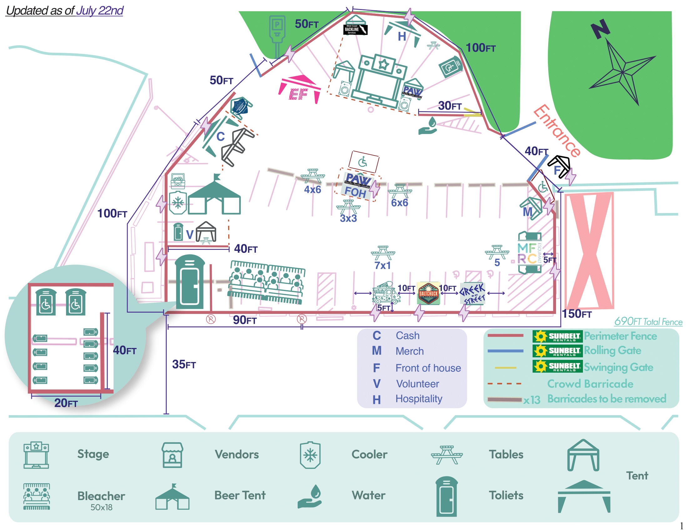 Updated festival site map