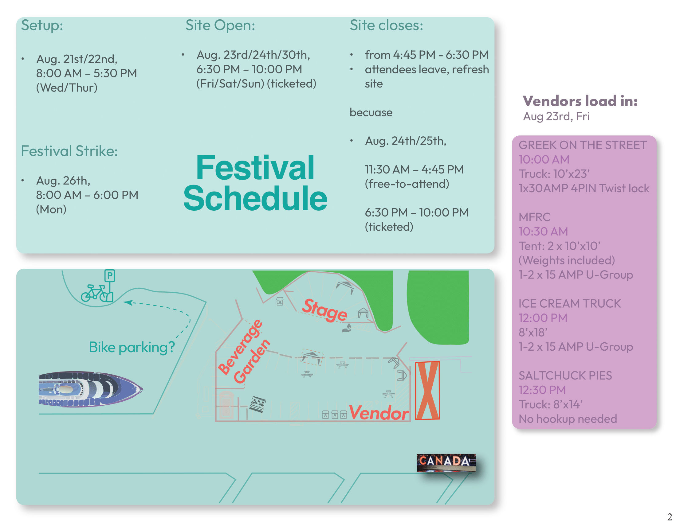 Updated festival site map